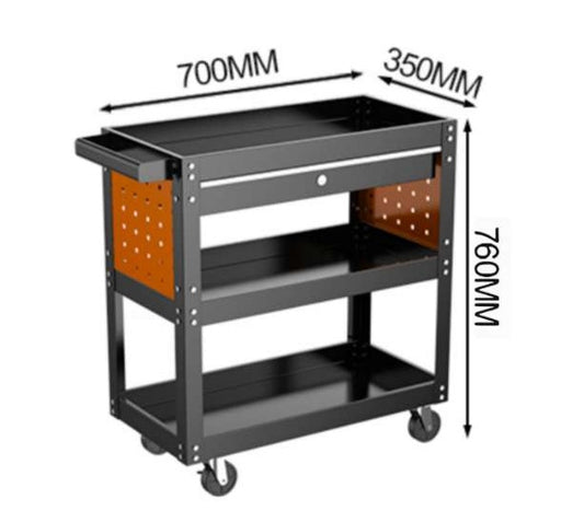 1-Drawer 3-Tier Tool Trolley | 200kg Steel Cart – BuddyTools