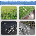 20PCS Heavy-Duty Galvanized Landscape Staples – 300mm U-Shaped Ground Spikes
