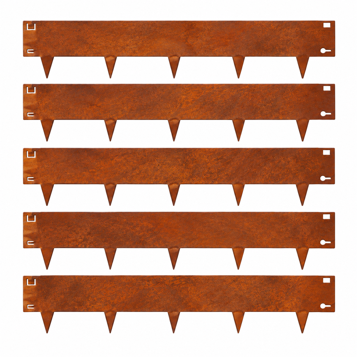 5.3m Corten Steel Garden Edging Kit – 150mm High | 5 × 1060mm Rust Steel Lawn & Landscape Edging