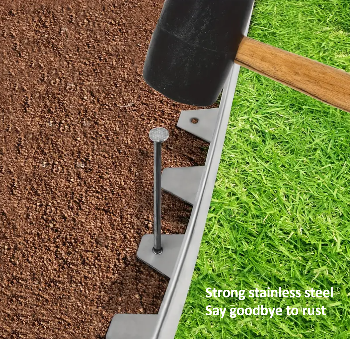 5m-Heavy duty stainless garden edge