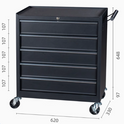 Heavy Duty 5 Drawer Tool Box Trolley Cabinet with Lockable Wheels