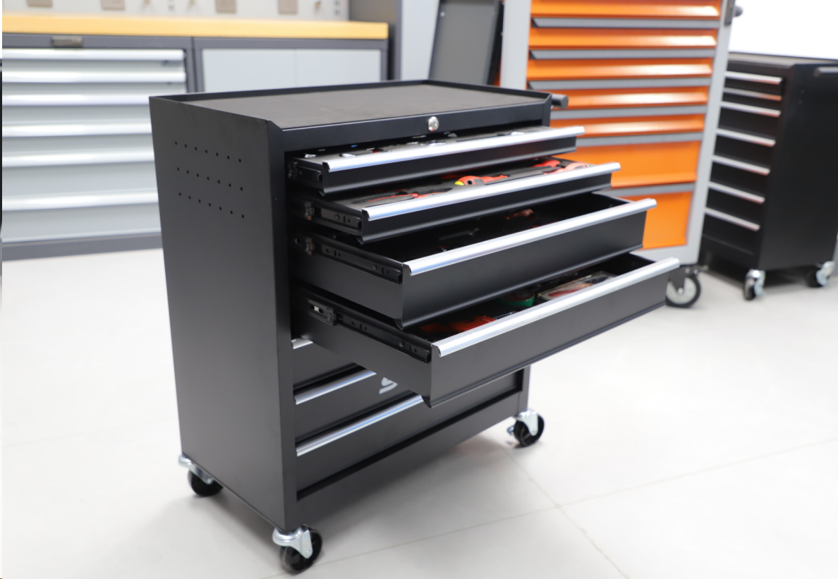 Heavy Duty 5 Drawer Tool Box Trolley Cabinet with Lockable Wheels