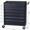 7 Drawer Tool Box Trolley Cabinet with Lockable Wheels-Heavy Duty
