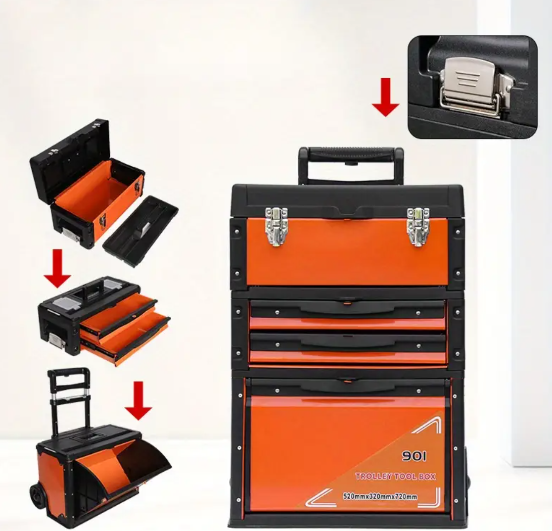 4 layer Tool boxes with metal protection around