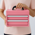 Metal Tool Box with 2 Drawers & Top Storage – Portable Mini Tool Chest, Small Metal Storage Box for Tools, Crafts, Office & Home Organization