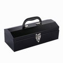 Portable Steel Tool Box with Metal Latch Closure, Anti-Slip Base & Ergonomic Handle - Heavy Duty Multi-Purpose Storage