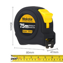 Tape Measure 7500mm Retractable Imperial Metric for Decoration