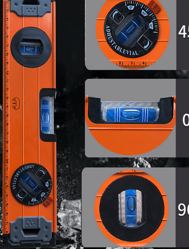 Magnetic Level, 1m, Mechanical Bubble Vials Ruler for 45/90/0 Degree, Aluminum Alloy Leveler Tool w/ Viewing Window