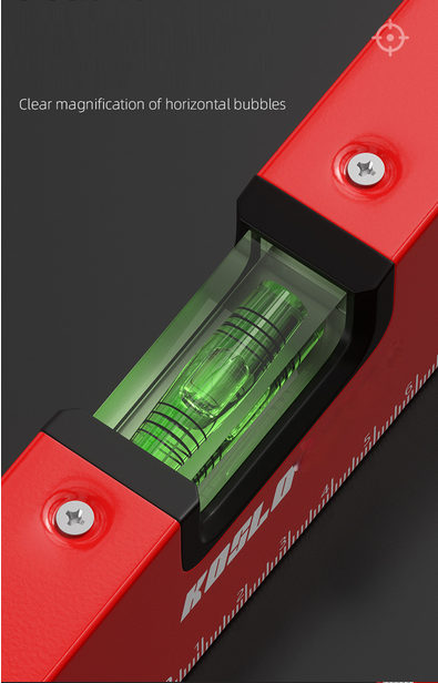 LED Backlit Screen Mechanical Bubble Vials Ruler for 0-360 Degree, Gravity Sensor Aluminum Alloy Leveler Tool w/ Viewing Window