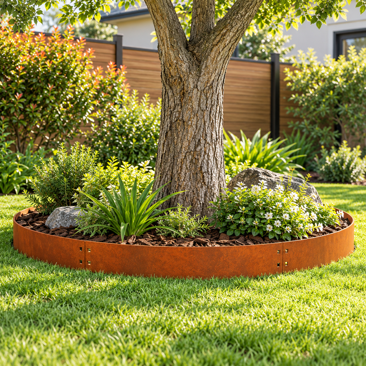 5.3m Corten Steel Garden Edging Kit – 150mm High | 5 × 1060mm Rust Steel Lawn & Landscape Edging