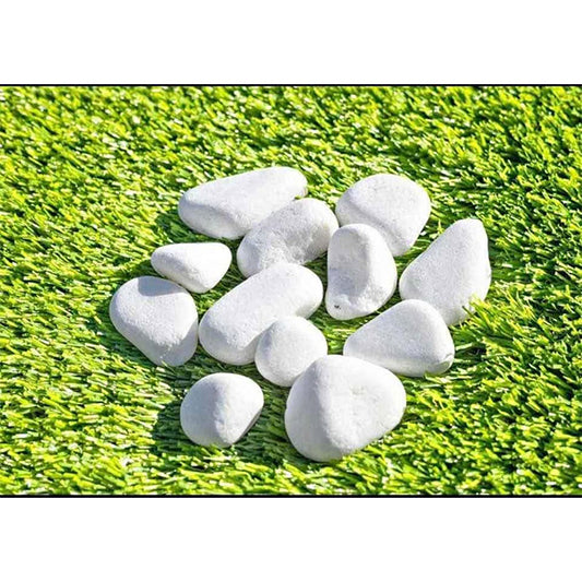 Premium Ultra White Pebbles 20kg | Decorative Garden Stones | Landscaping Rocks