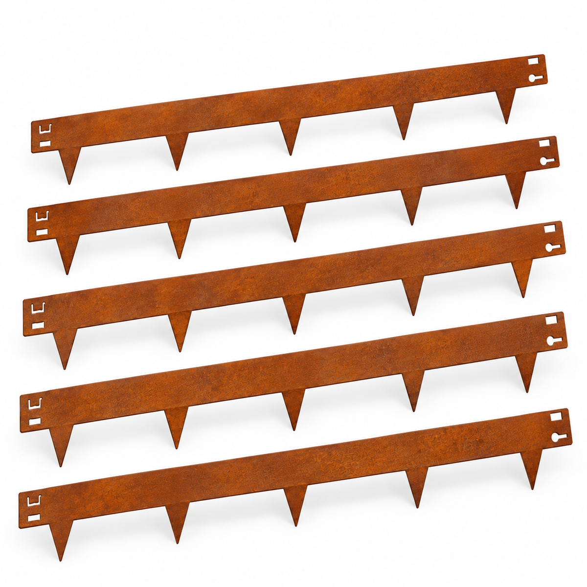 5m Corten Steel Garden Edging Kit | Built-In Spikes | Heavy Duty Landscape Border