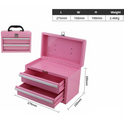 Metal Tool Box with 2 Drawers & Top Storage – Portable Mini Tool Chest, Small Metal Storage Box for Tools, Crafts, Office & Home Organization