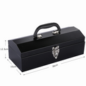 Portable Steel Tool Box with Metal Latch Closure, Anti-Slip Base & Ergonomic Handle - Heavy Duty Multi-Purpose Storage
