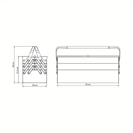 Heavy-Duty Blue Cantilever Tool Box – 5-Compartment Steel Portable Tool Organizer for Garage, Workshop & DIY